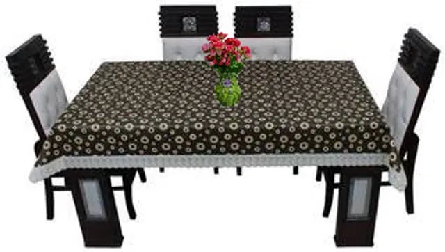 PVC Printed 4 Seaters Table Cover (Multicolor, 40x60 inches)