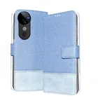 Artificial Leather Mobile Flip Cover for Vivo V40 Pro 5G, Blue