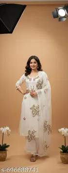 Bandhani Printed Jaipuri Designs Embroidered Top Bottom Duppata for Women 
