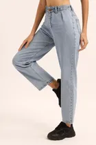 Cotton Straight Fit Jeans for Women 