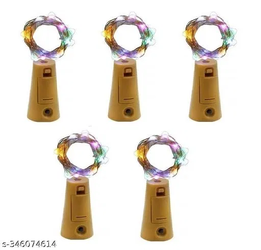 Battery Operated Cork LED Lights (Multicolor, Pack of 5)