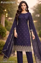 Embroidered Floral Patiala Suits for Women 