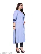Solid Cotton Blend Kurti for Women 