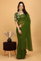 Georgette Woven Design Saree for Women 