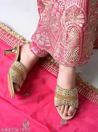 Shoetopia Heel Sandals Golden IND-5