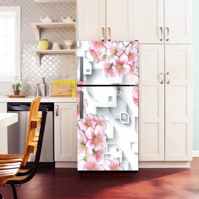 Vinyl Wallpaper Sticker for Fridge Door (Multicolor, 60x160 cm)