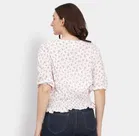 Women's Floral Print Peplum Hem Top, XL 