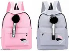 Backpacks for Women (Pink & Grey, Pack of 2)