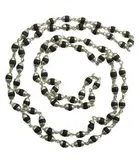 Malabar Gems Brass Tulsi Beads in Silver Cap Rosary Japa Mala 