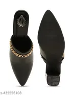 Shoetopia Solid Pointed Toe Block Heels for Kids 