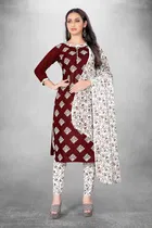 Cotton Slub Unstitched Dress Material for Women 