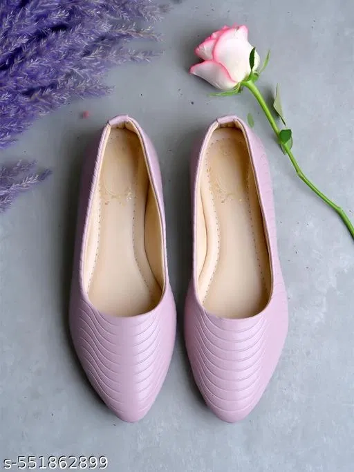 Shoetopia Solid Synthetic Ballerinas (Purple, 7.5-8 Years)