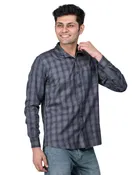 Cotton Blend Full Sleeves Chequered Shirt for Men 