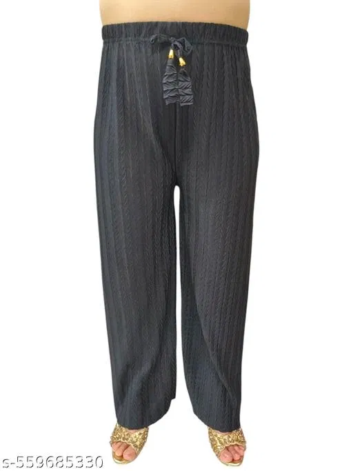 Palazzo Pants for Women (Black, M)
