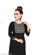 Rayon Embroidered Kurta with Pant for Women 