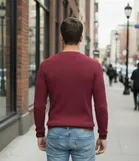 Polyester Solid T-Shirt for Men, Maroon 