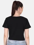 Round Neck Printed Crop Top for Women 