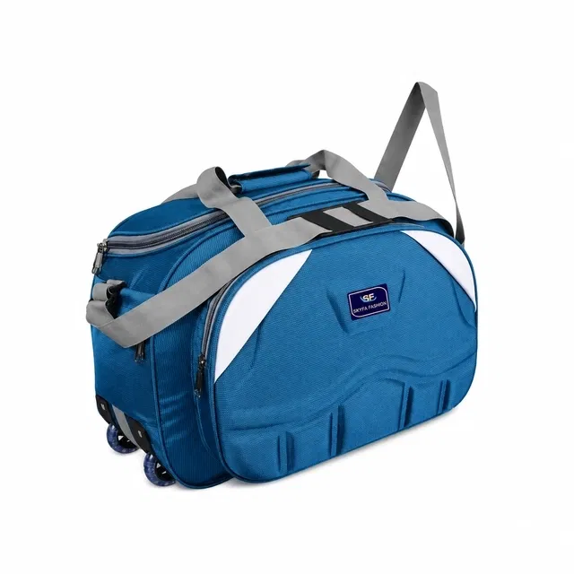 Polyester Solid Waterproof Duffel Bag with Wheels, Green [60 L]