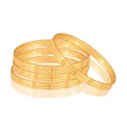 Alloy Bangles for Women, Set of 4 (Gold, 2.4)