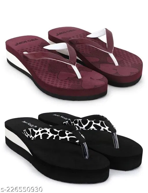 EVA Flip-flops for Women (Multicolor, 7) Pack of 2