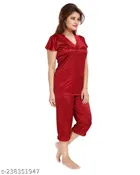 Satin Nightsuit Set for Women 