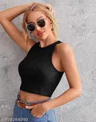 Hosiery Cotton Solid Top for Girls, Black 