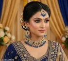 Mehandi Finish Sparking Shadow Crystals Kundan studded Choker Set for Women 