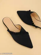 Solid Synthetic Mules for Women 