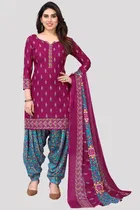 Cotton Suit Fabric with Dupatta for Women 