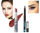Combo of Glam21 Lipstick with Waterproof Kajal (Brown & Blue, Set of 2)