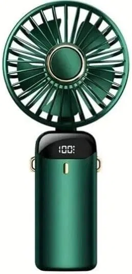 Immutable  Mini Portable Fan,Powerful Hand Fan 1800 mah 5 Speed Fan for Indoor,Outdoor Mini fan with display Rechargeable Fan- Multicolor