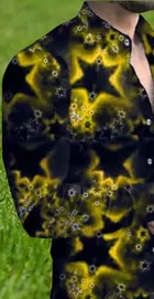 Lycra Printed Shirt For Men, Yellow 