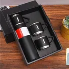 Stainless Steel Vacuum Flask Set with 2 Steel Cups 