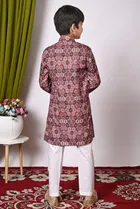 Cotton Blend Printed Kurta with Payjama for Boys, Multicolor 
