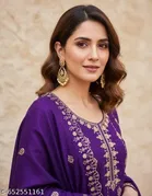 Embroidered Punjabi/All Over Suits Semi-Stitched Suits 