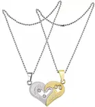 Alloy Broken Heart Love Pendant for Women (Gold & Silver, Set of 1)