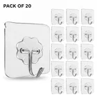 Plastic Wall Hooks, Transparent 