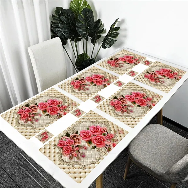 PVC Placemats for Dining Table (Multicolor, Pack of 6)