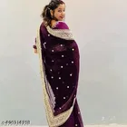 Georgette Saree for Women, Wine 