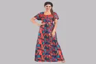 Satin Printed Nightdress for Women (Multicolor, Free size)