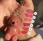 Teddy Bear Keychain Lipstick, Pink and Brown Edition, 14 ml [Pack of 3]