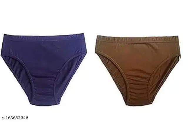Cotton Blend Briefs for Women (Blue & Brown, 4XL)