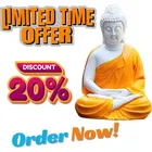 Poly Resin Lord Gautam Buddha Idol (Orange)