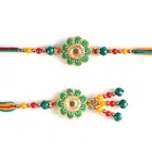 Bhaiya Bhabhi Jaipuri Metal Akshat Chandan Rakhi 1 Unit 