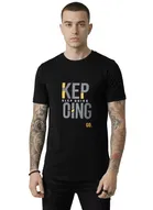 Polyester Printed T-Shirt for Men, Black 