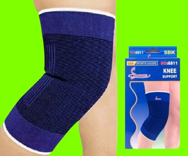 Polyester Solid Knee Sleeves for Women (Blue, Set of 1)