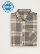 Cotton Blend Half Sleeves Chequered Shirt for Men 