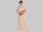 Hosiery Printed Nightdress for Women (Beige, Free size)