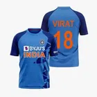 Half Sleeves Indian Cricket Team Jersey (Blue, M)