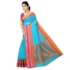 सिद्धिदाता टेक्सटाइल विमेंस कोटा डोरिया कॉटन टेम्पल जैरी बॉर्डर साड़ी विद अन-स्टीट्च्ड ब्लाउज पीस 